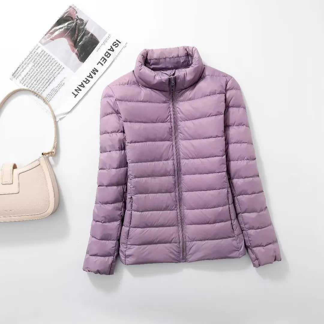 15 Colors Female Slim Fit Short Portable Windproof Puffer Jacket New Women Autumn Winter Packable Ultra Light Weight Down Coat