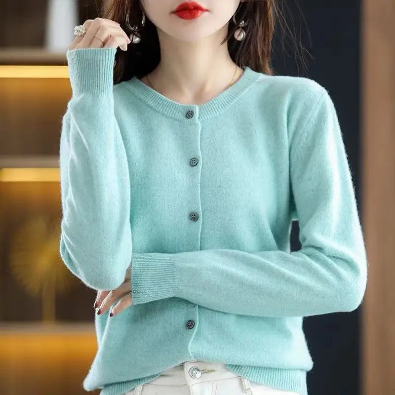 Kobiety sweter sweter o Neck Spring Autumn Knitted kaszmirowe Cardigany Solidne damskie swetry damskie 2022