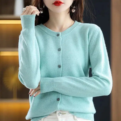 Kobiety sweter sweter o Neck Spring Autumn Knitted kaszmirowe Cardigany Solidne damskie swetry damskie 2022