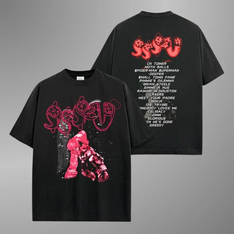 Drake und PartyNextdoor ein Sexlied 4 u 2025 T-Shirt Männer Frauen Harajuku O-Neck Sommer Freizeit-T-Shirt-Baumwolltops Kleidung Tee
