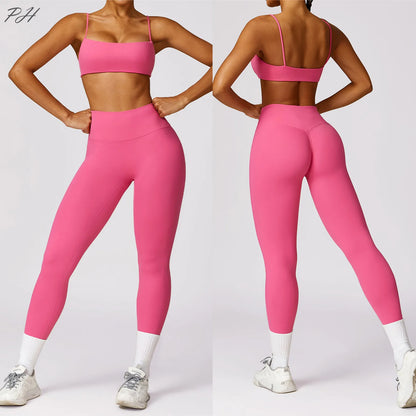 Sexy Fitness Tracksuit Women Yoga Set di yoga Allenamento senza cuciture per palestra di abbigliamento da palestra sportiva reggiseno top a vita alta leggings sport tute