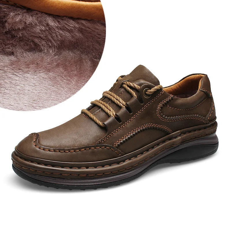 Menn ekte skinnsko forretningsformelle sko 100% koselige puste sneaker fjelltursko 2019 nye skinns joggesko