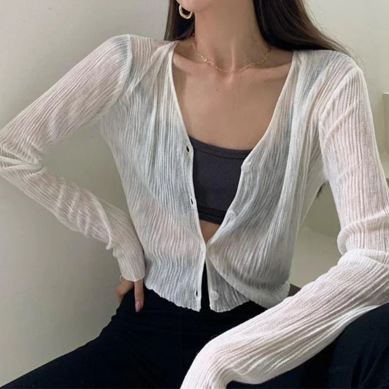 Protetor solar feminino Cardigan-deco