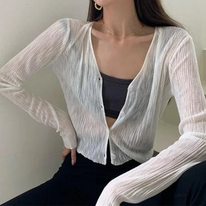 Protetor solar feminino Cardigan-deco