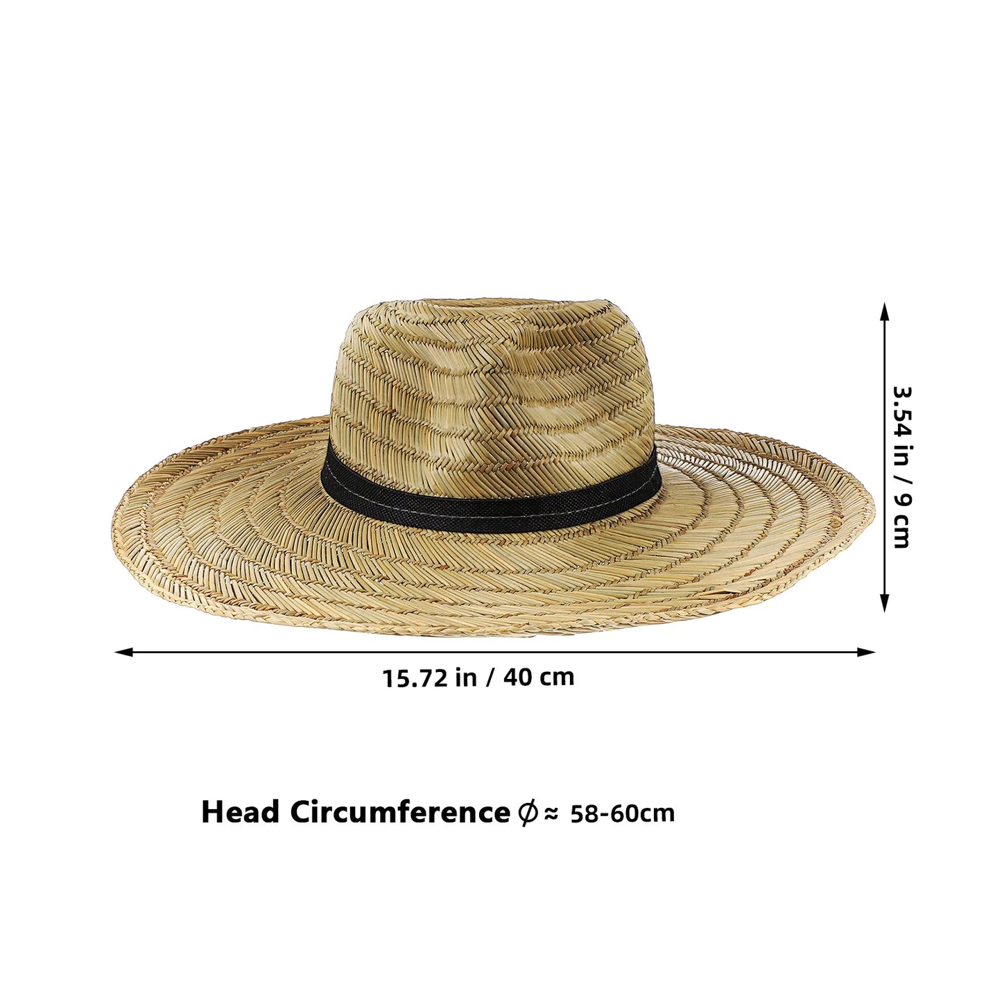 Široka slamnata klobuk velika kapa za senčilo za moške L 58-60cm na plaži pohodniško kampiranje na prostem Zaščita sonca poletna moda