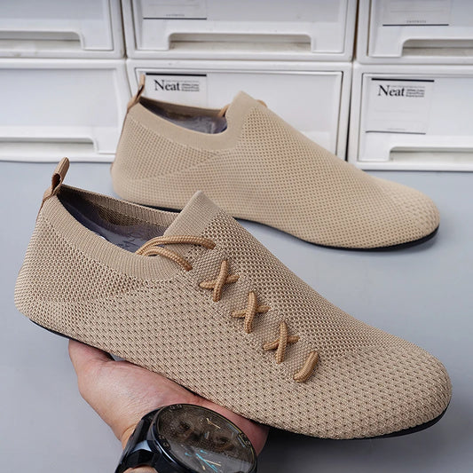 Yrzl tanko dno dihajoči mrežice loafers moški proti zdrs vožnji čevlji poletni priložnostni udobni hoji za sprehajalce.