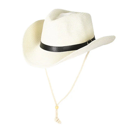 Kuuma myynti kevät länsimainen cowboy capp Straw Hat UV -suojaus Säädettävä Raffia Sun Hat Beach Fishing Outdoor Festival Top Hat