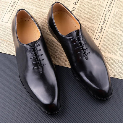 NYE MENNERS LÆRSKO Håndlaget høykvalitets uformell Oxford Business Work Shoes Black Coffee Lace-Up komfortabel mann sko