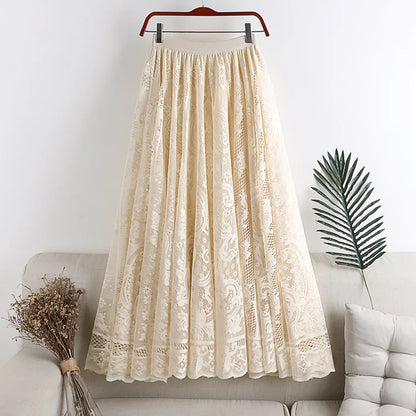 Woman Clothing Casual Elegant Summer Embroidery Streetwear Party Y2k Skirt Fashion Clothes Vintage Long Skirt Ethnic Style