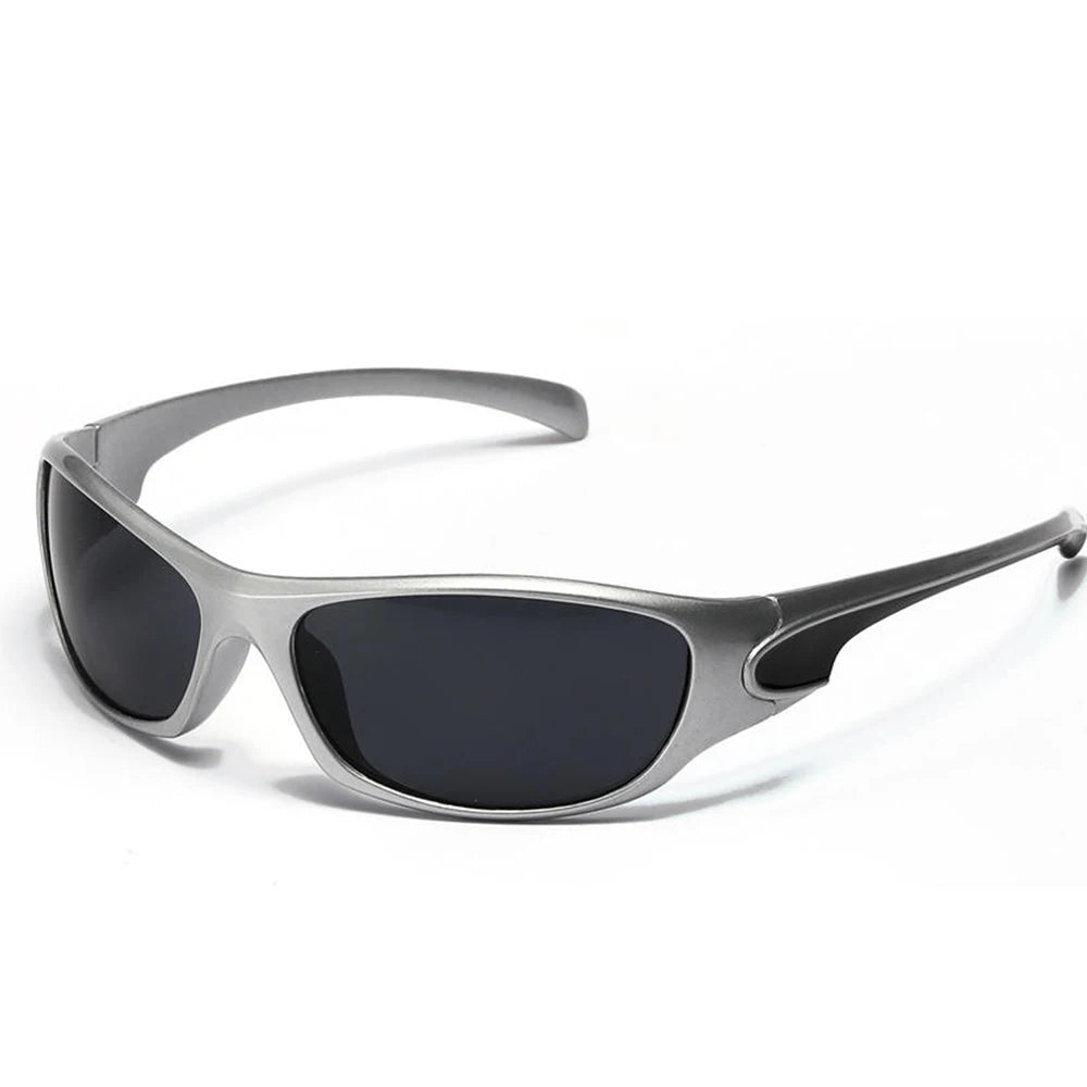 Gafas de sol de plata para hombres Ciclismo de sol al aire libre Sport Sun Gases Mujeres Vintage Vintage Handy Punk Goggle Eyewear 2000S Estética