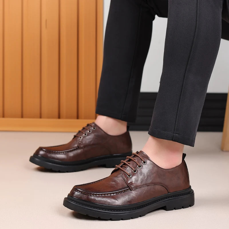 Menn Oxfords sko fottøy joggesko sko menn ekte lær uformell blonder gangsko menn utendørs verktøy sko mann