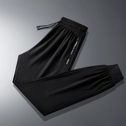 Ice Seide neue Hosen für Männer Sommer Dünne Stil Sport trockneter, gerade getrocknetes Bein Draping Wide Leg Hosen lässige lange Hosen für Männer