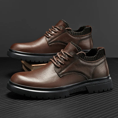 Luxury-style Men's Genuine Leather Casual Shoes Soft Sole Lace-up Oxford Shoes Stylish Formal Dress Footwear Male Business Shoes