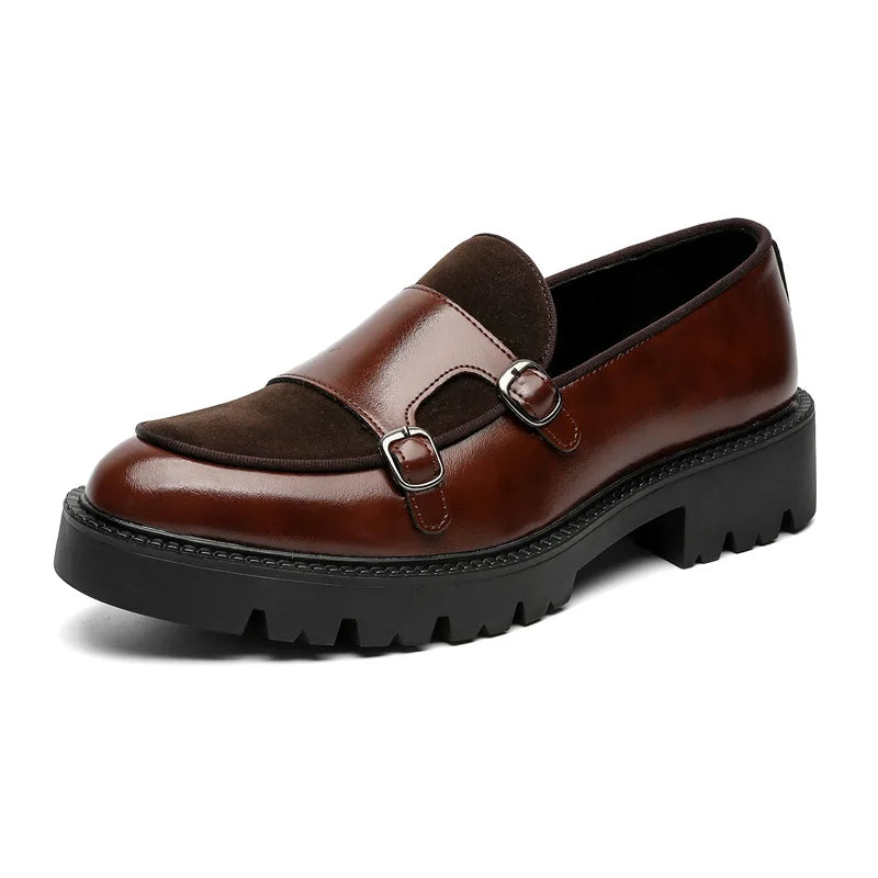 Loafers menn Lærsko Tykk-Soled British Style Black Formal Business Shoes Fashion Luxury Slip-On Casual Shoes Big Size 46