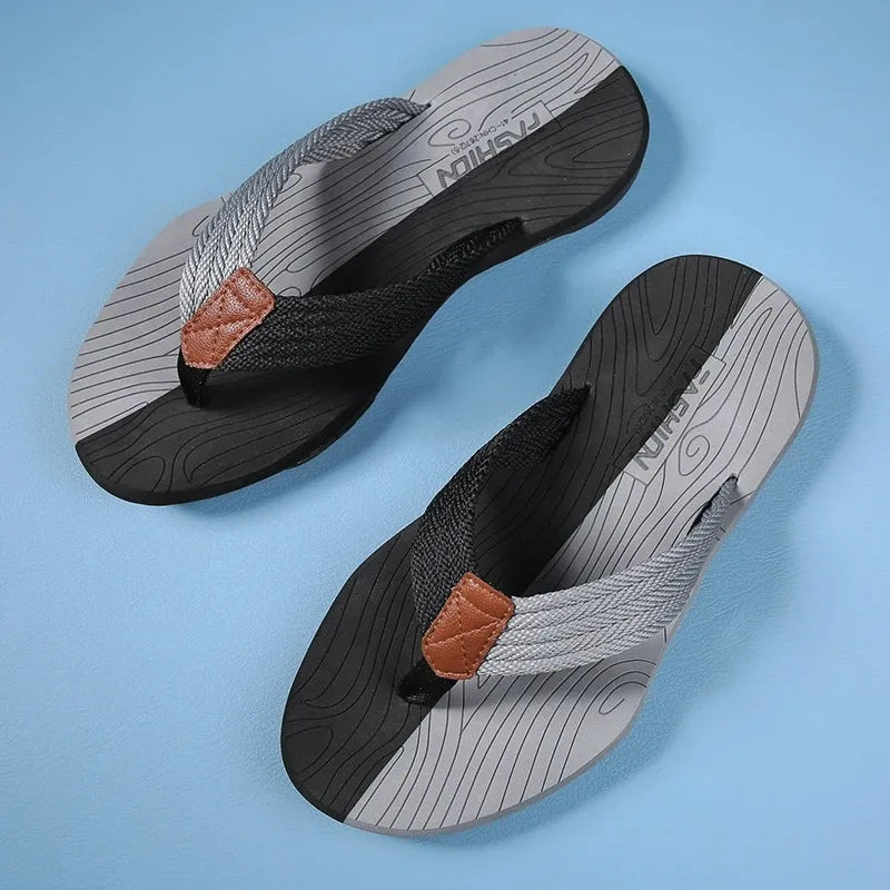 Män tofflor sommar flip flops varumärke mode utomhus bekväma avslappnade skor skor icke-halk strand män sandaler