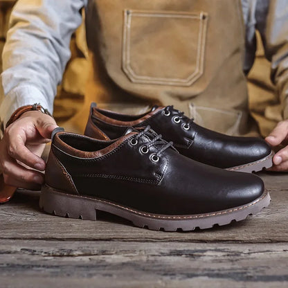Retro usnjeni čevlji moški oxfords čevlji čipka