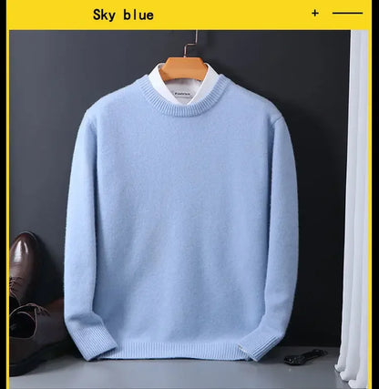 Hot Sale Cashmere Men's Sweater O-Neck Knitted Jumpers Long Sleeve Male Pullover  Soft Warm Woolen Fashion Clothing Big Size