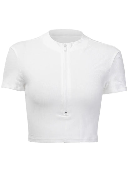 Nowa moda Slim Fit T-shirt Kobiet Kobiet Kobiet Bustier gorset Tops Wysoka szyja Kobiety Uprowadź górna koszulka Biała Koszula