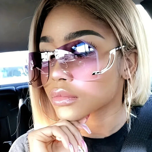 Brand Designer Outdoor Big Frame Square Sunglasses Women Men Trendy Cute Sun Glasses Mirror Gradient Eyeglasses UV400 Shades