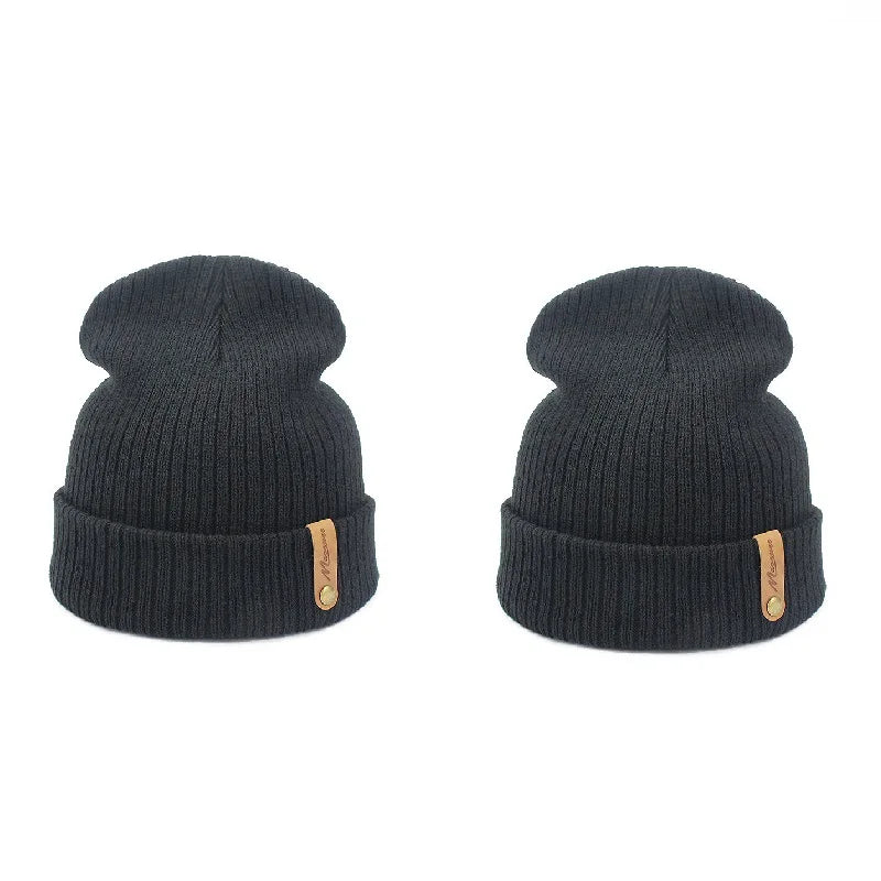 Brand Oohmy Knitted Hats for Men Women, Skullies Caps, Warmer Bonnet, Casual Cap, Monochromatic, Male and Female, Winter, 2024
