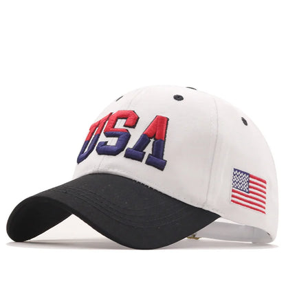NUEVA marca de la bandera de EE. UU. Capilla de béisbol para hombres Mujeres algodón Snapback Hat unisex América Bordado Hip Hop Caps Gorras Pet