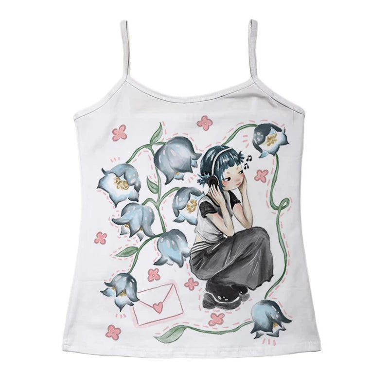 Y2K Korean Popular Clothes Emo Eesthetic Summer Baby Tee Streetwear Gothic Harajuku Graphic Print Тениска жени винтидж реколта отгоре