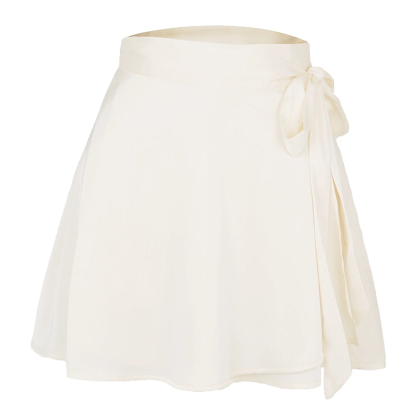 Wrap Green Satin Mini Skirt WomenRuffle Black Vintage Style Korean SilkPink Skirts Short Kawaii Lolita ClothingSummer Beach