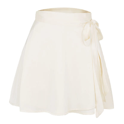 Wrap Green Satin Mini Skirt WomenRuffle Black Vintage Style Korean SilkPink Skirts Short Kawaii Lolita ClothingSummer Beach