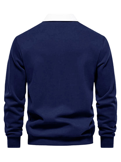 Vor- og haust tískuflapp karla, pullover, solid litur hnappur karla fatnaður, úti sweatshirt karla