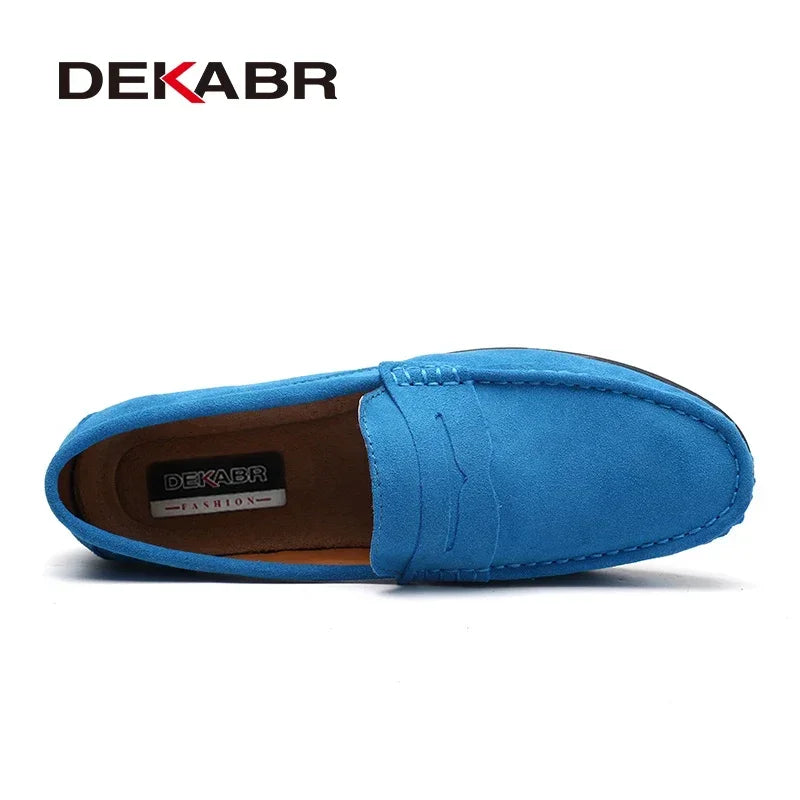 Dekabr Brand Fashion Summer Style Soft Loafers ægte læder høj kvalitet fladt afslappet sko åndbare mænd lejligheder køresko